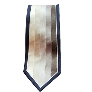 Vintage Versailles Piattelli Silk Handmade Necktie Geometrical Gold Unisex Tan